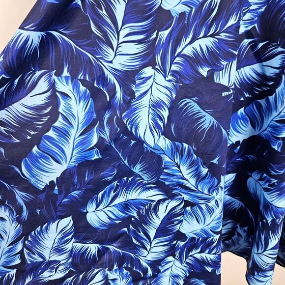 Women's Tropical Print Strap Swimsuit Dress Boxer Shorts Set XL Blue Beach Pool - Picture 8 of 9